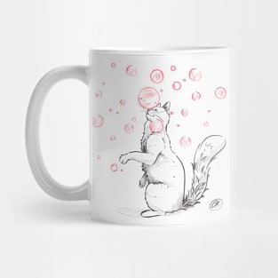 Cute Kitten Cat Playing with Bubbles Mug